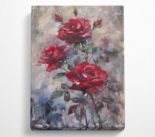  A Canvas Print of Crimson Rose Bouquet Canvas Print