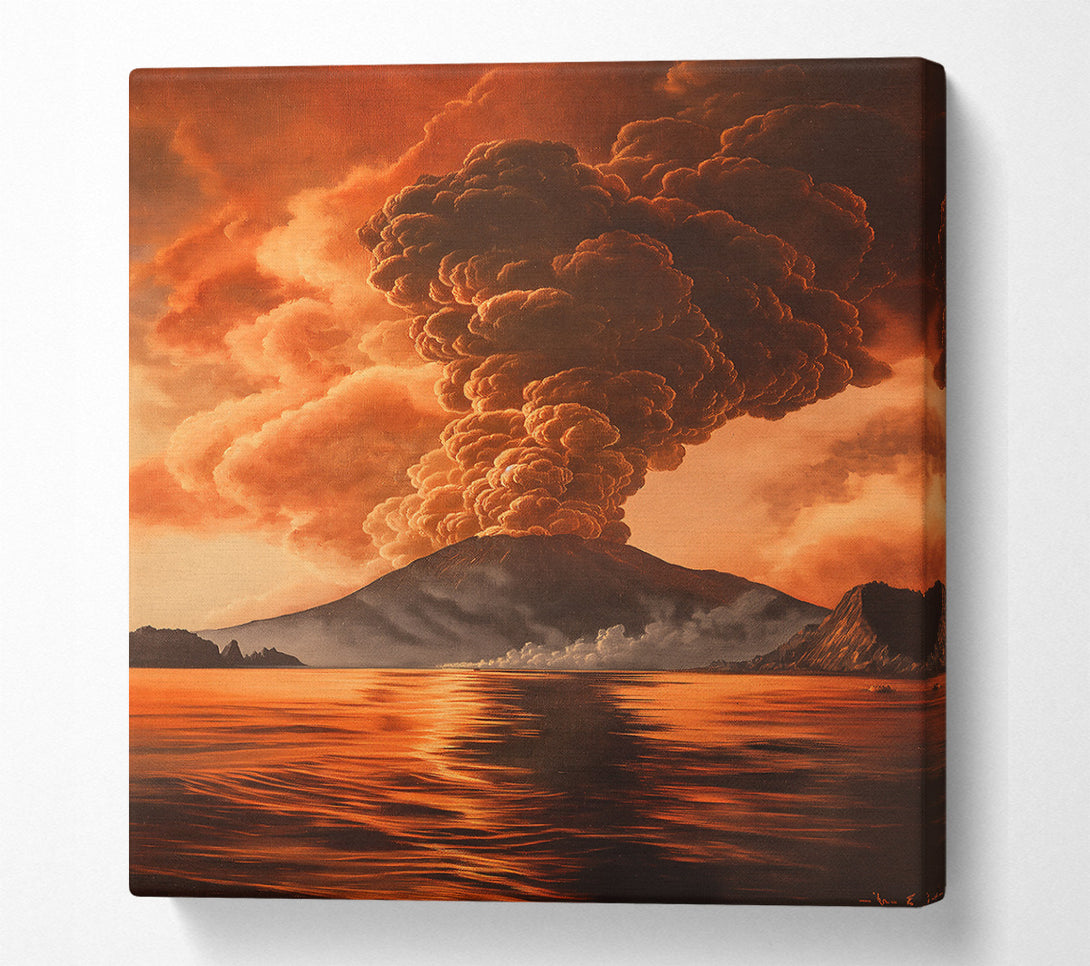  A Canvas Print of Orange Eruption Reflection Canvas Print