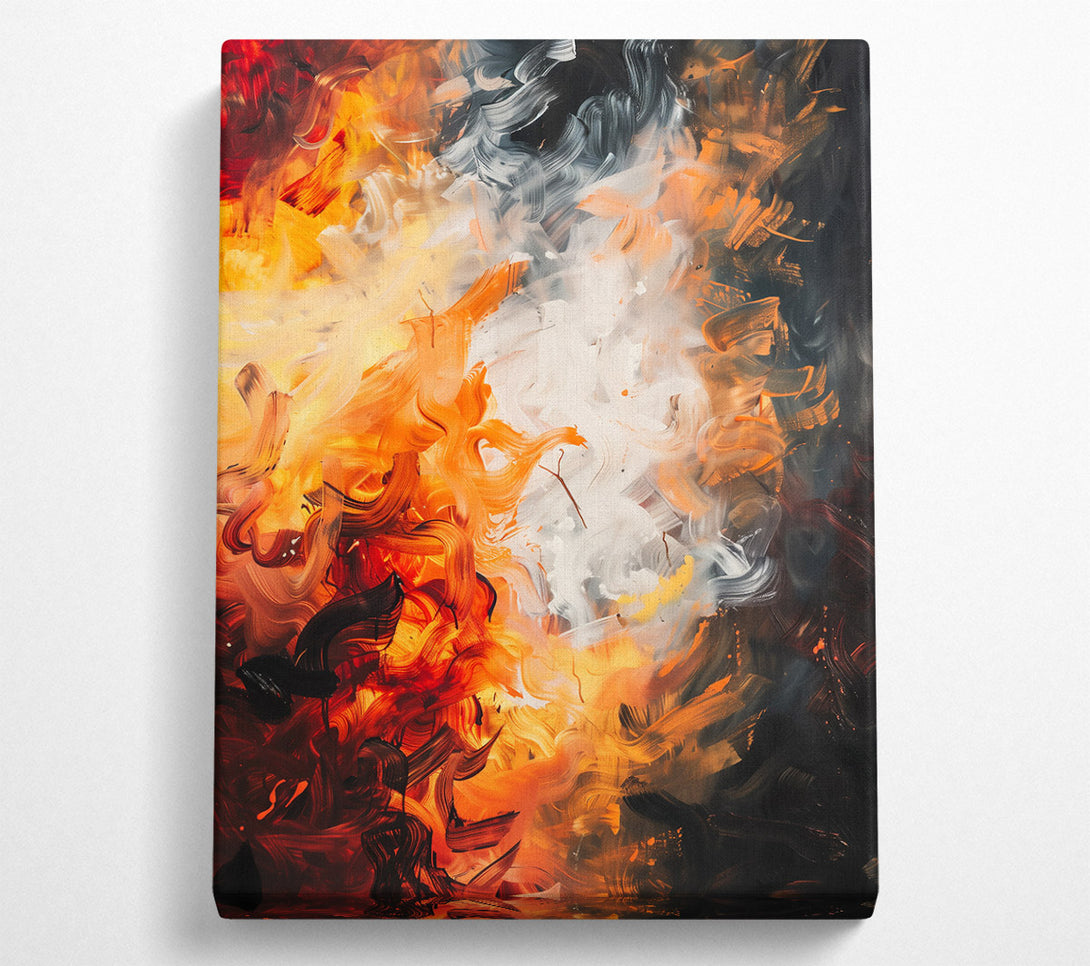  A Canvas Print of Orange Abstract Expressionism Canvas Art