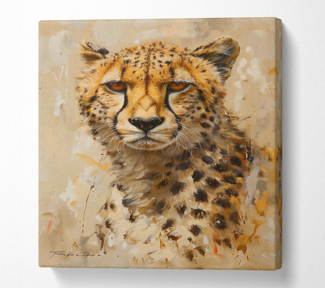  A Canvas Print of Golden Cheetah Gaze Canvas Print