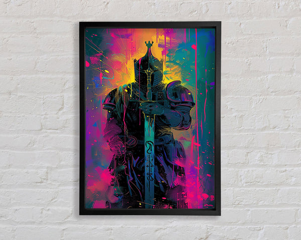 Knight Paint Splash Framed Print