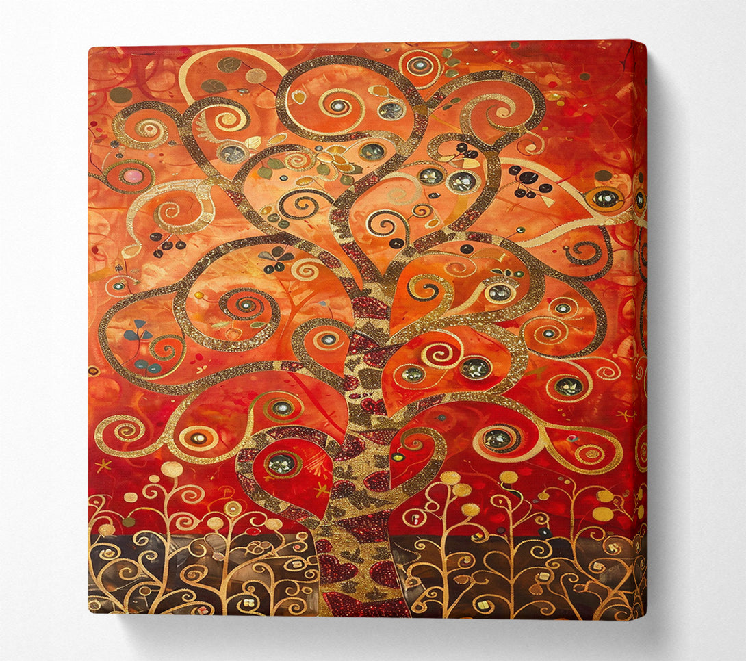  A Canvas Print of Crimson Tree Of Life Canvas Print