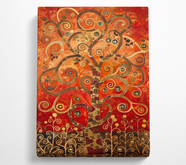  A Canvas Print of Crimson Tree Of Life Canvas Print