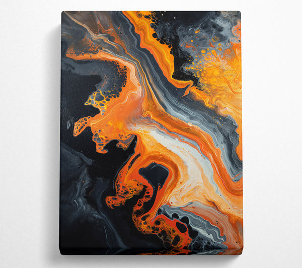  A Canvas Print of Orange Abstract Flow Canvas Art