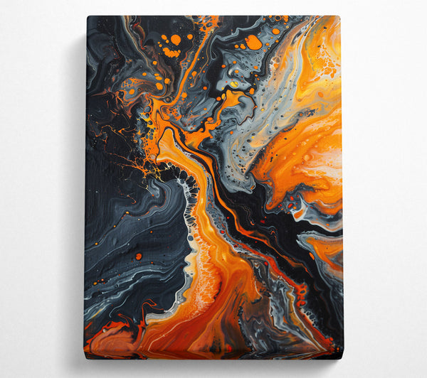  A Canvas Print of Orange Swirl Abstract Canvas Print