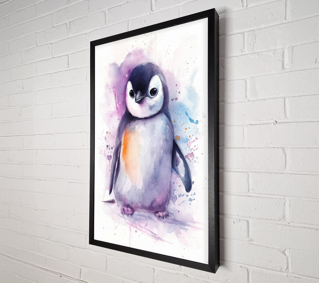  A Canvas Print of Purple Penguin Splash Canvas Art