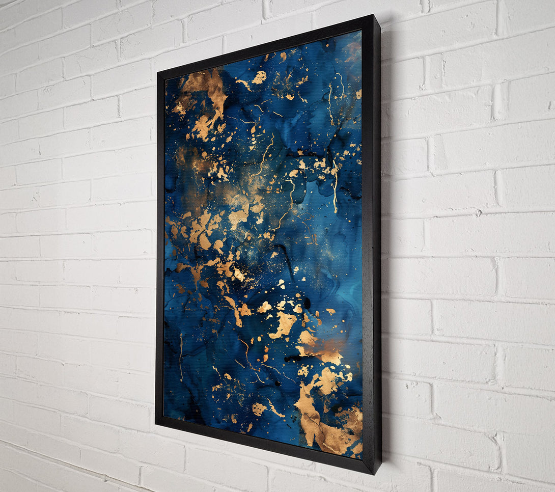  A Canvas Print of Midnight Blue Splatter Canvas Print