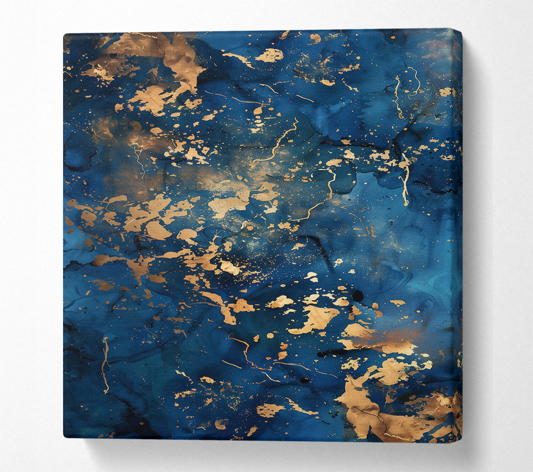  A Canvas Print of Midnight Blue Splatter Canvas Print
