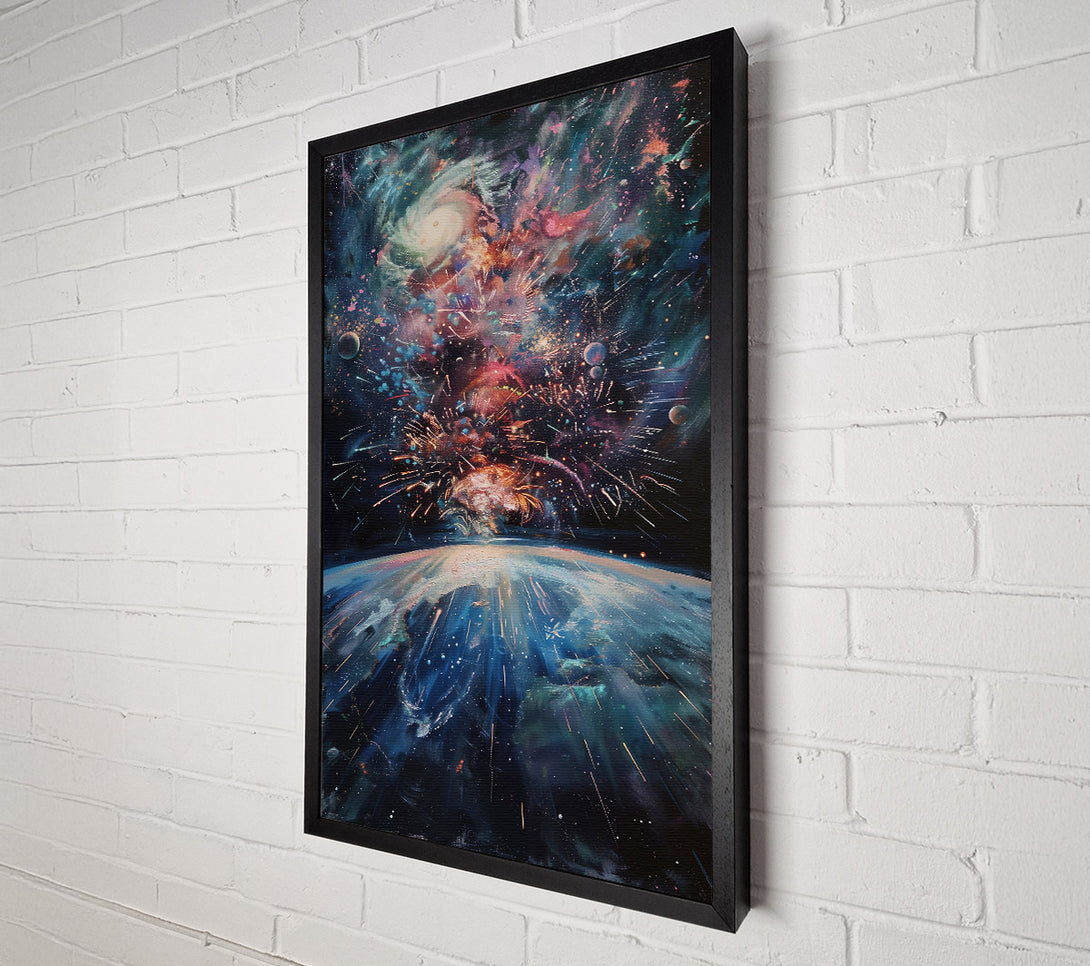  A Canvas Print of Blue Cosmic Symphony Canvas Wall Art