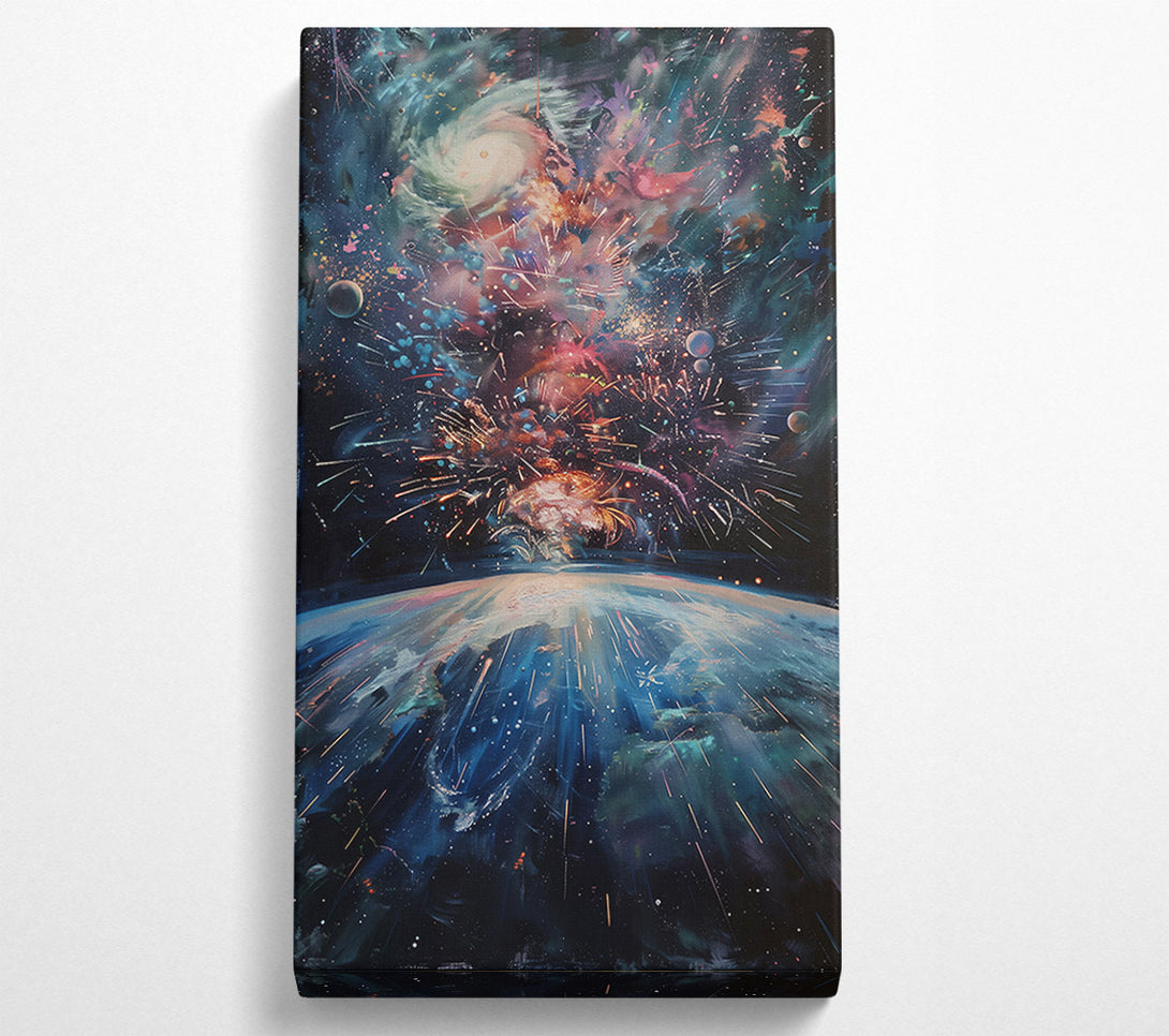  A Canvas Print of Blue Cosmic Symphony Canvas Wall Art