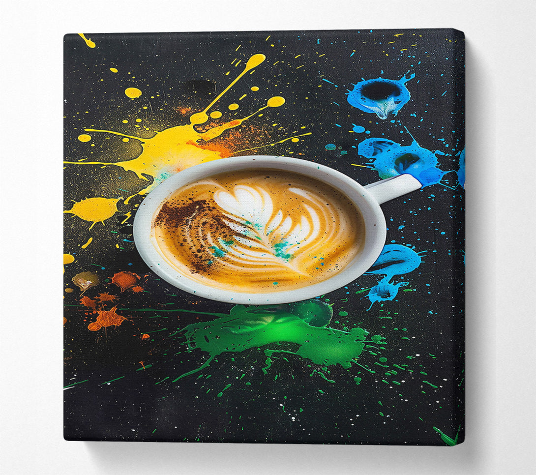  A Canvas Print of Green Splashes Of Coffee Canvas Print
