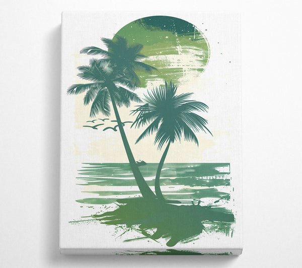  A Canvas Print of Green Palm Sunset Canvas Art