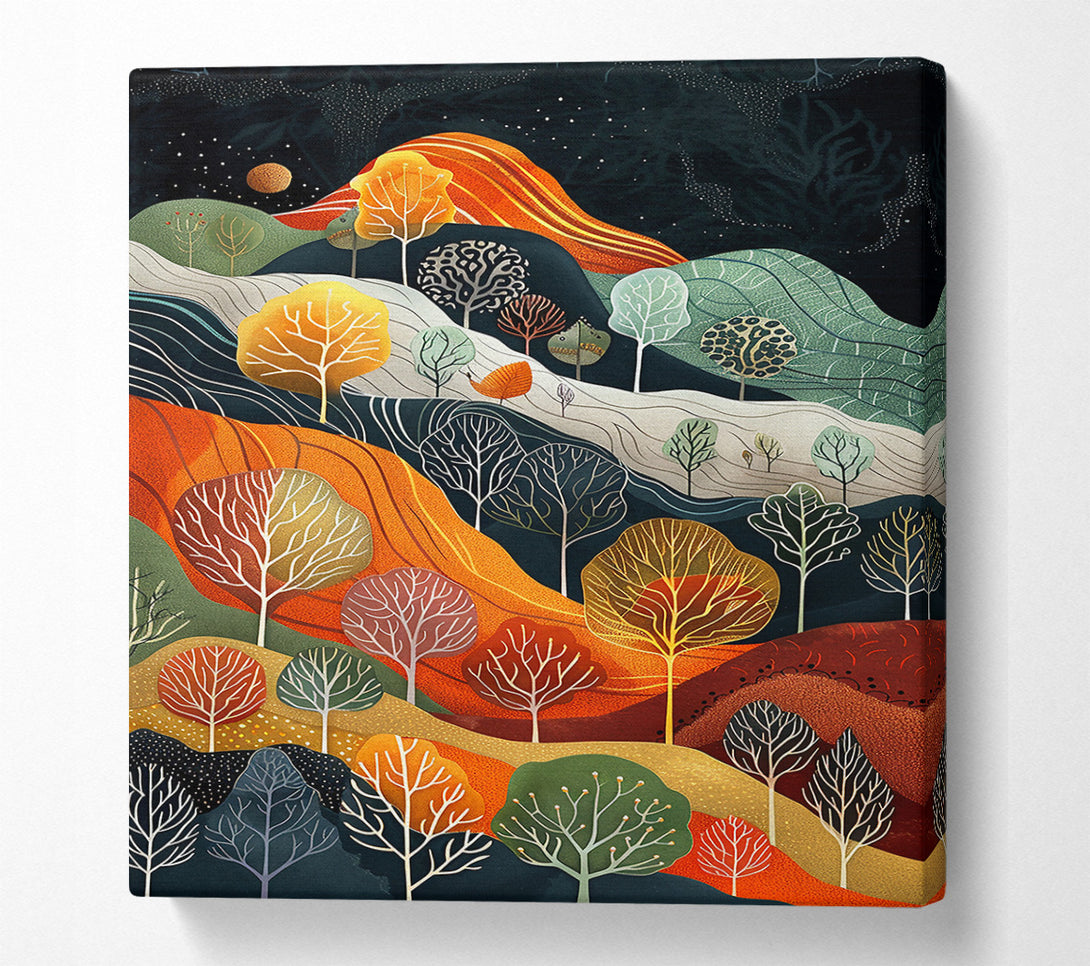  A Canvas Print of Orange Hillscape Dreamscape Canvas Wall Art