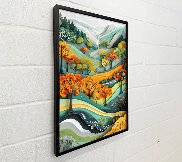 Orange Papercut Hills