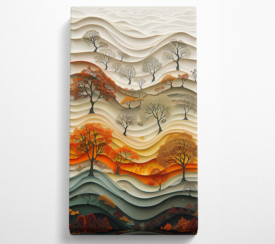  A Canvas Print of Orange Papercut Forest Canvas Wall Art