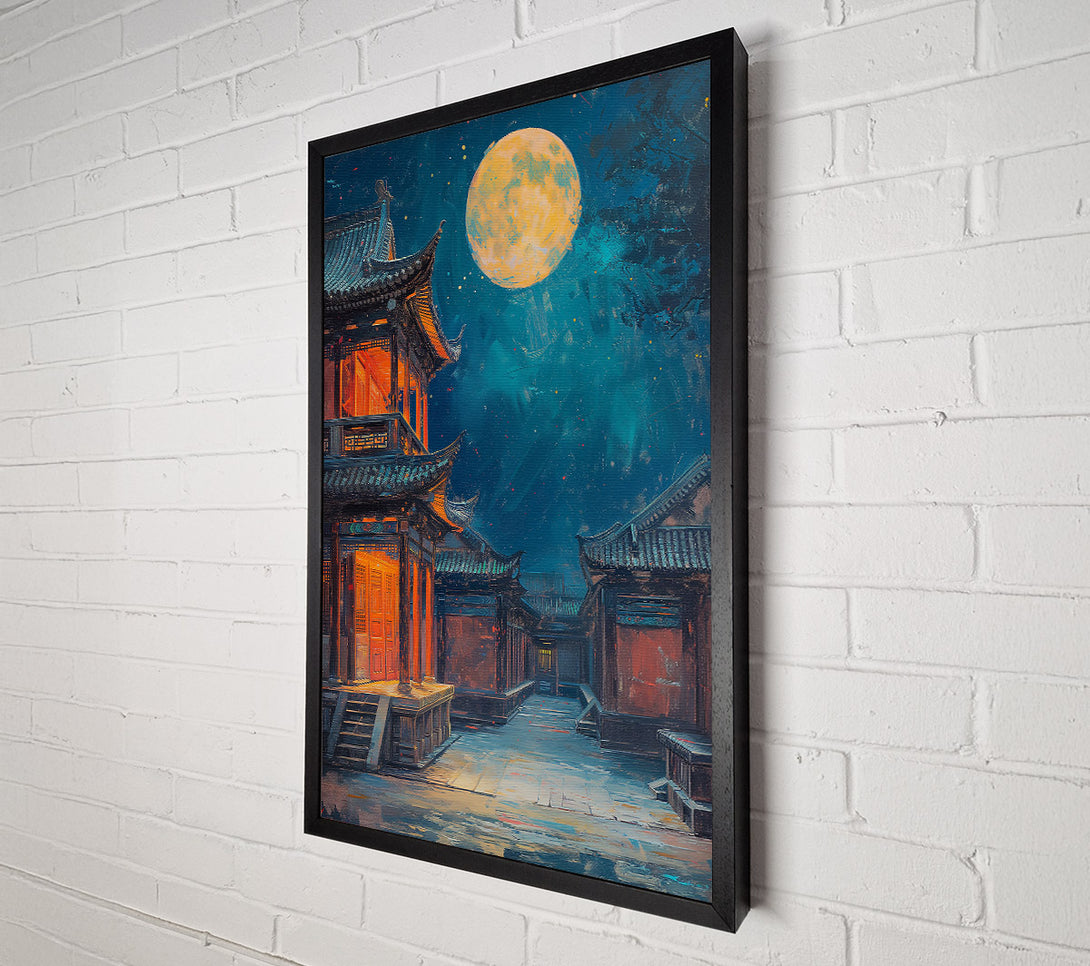  A Canvas Print of Blue Night Courtyard Canvas Print