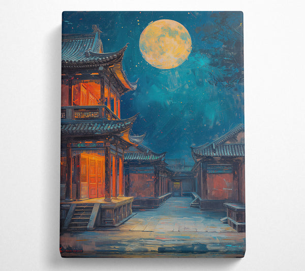  A Canvas Print of Blue Night Courtyard Canvas Print