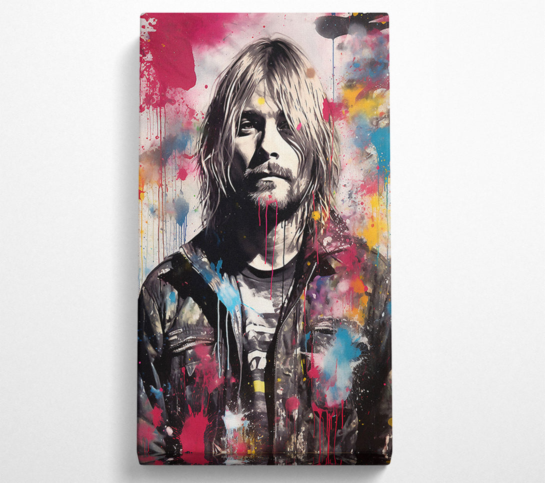  A Canvas Print of Kurt Cobain Colour Splash Canvas Wall Art