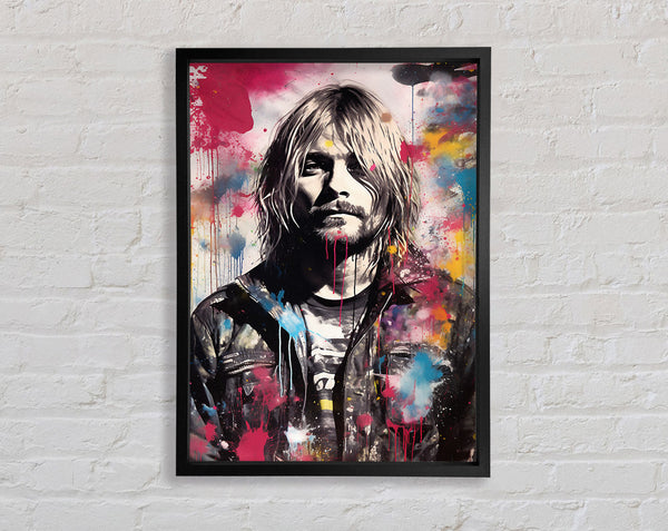 Kurt Cobain Colour Splash Framed Print