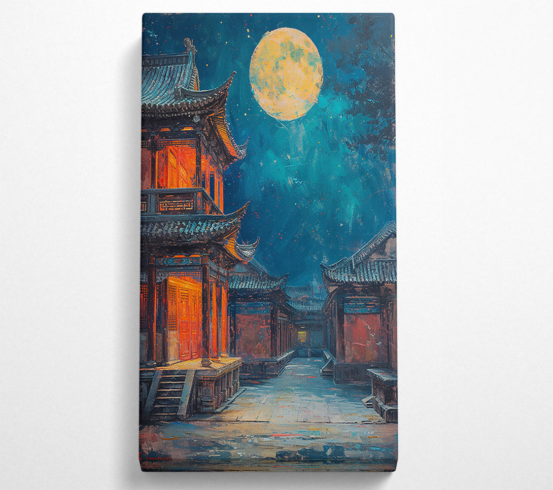  A Canvas Print of Blue Moon Pagoda Canvas Wall Art