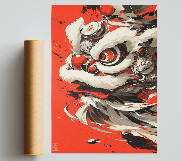 Crimson Lion Dance Poster