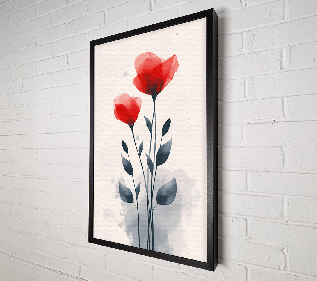  A Canvas Print of Crimson Bloom Abstract Canvas Print
