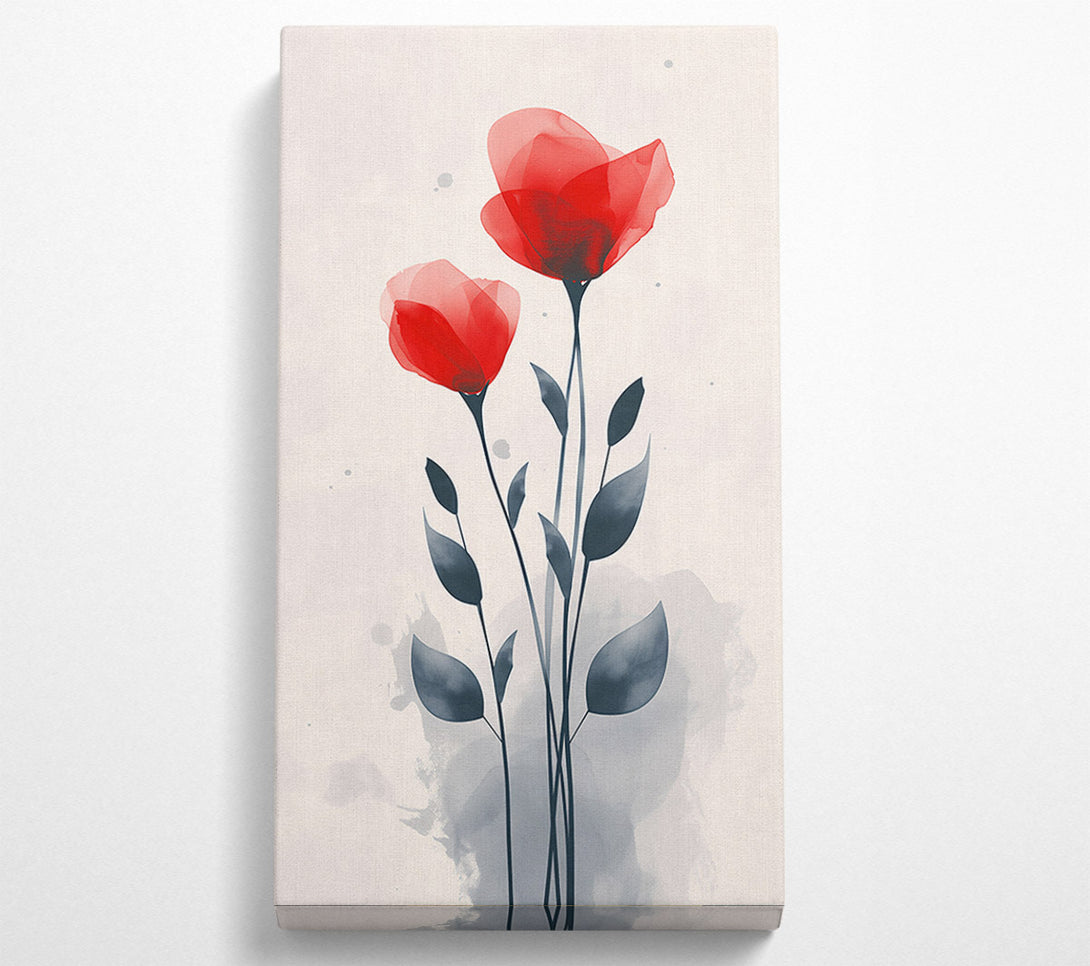  A Canvas Print of Crimson Bloom Abstract Canvas Print