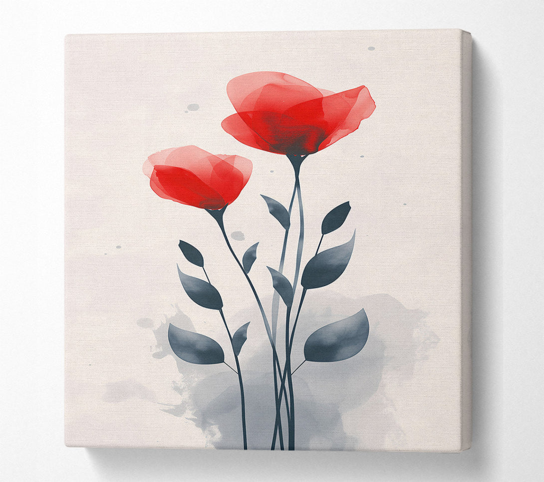  A Canvas Print of Crimson Bloom Abstract Canvas Print