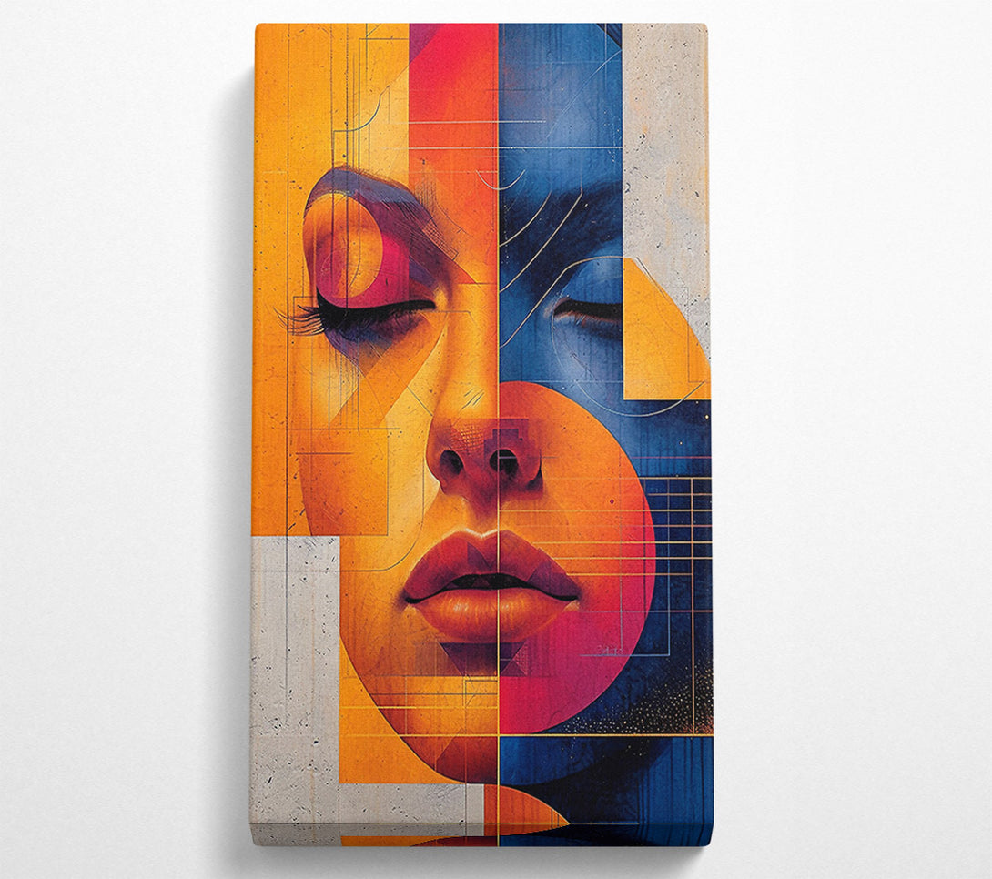  A Canvas Print of Lady Geometric Shapes Canvas Wall Art