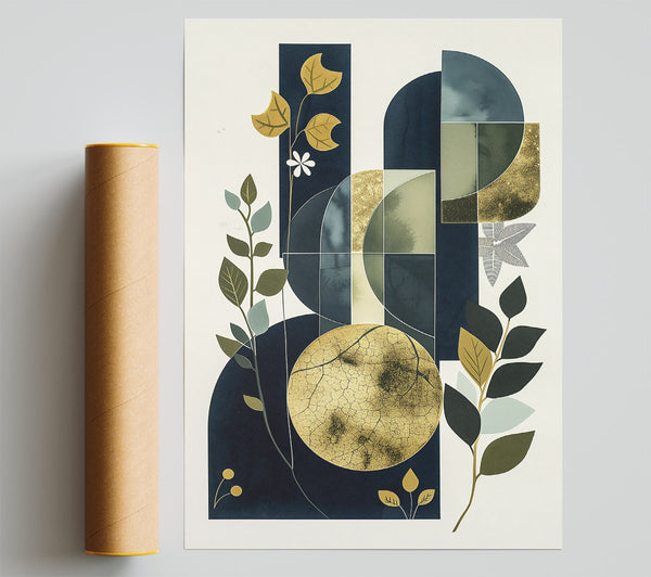 Golden Midnight Blooms Giclee Print