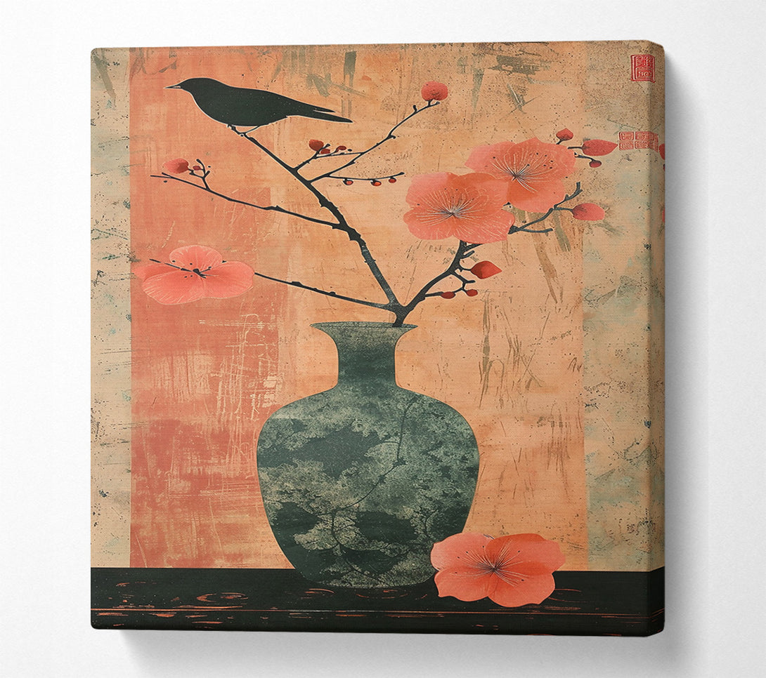  A Canvas Print of Peach And Green Still Life Canvas Wall Art