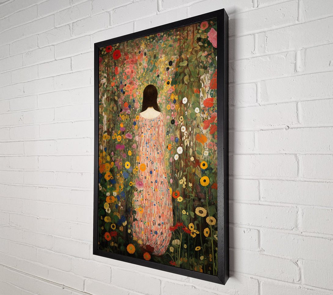  A Canvas Print of Lady In Blooming Garden Canvas Art