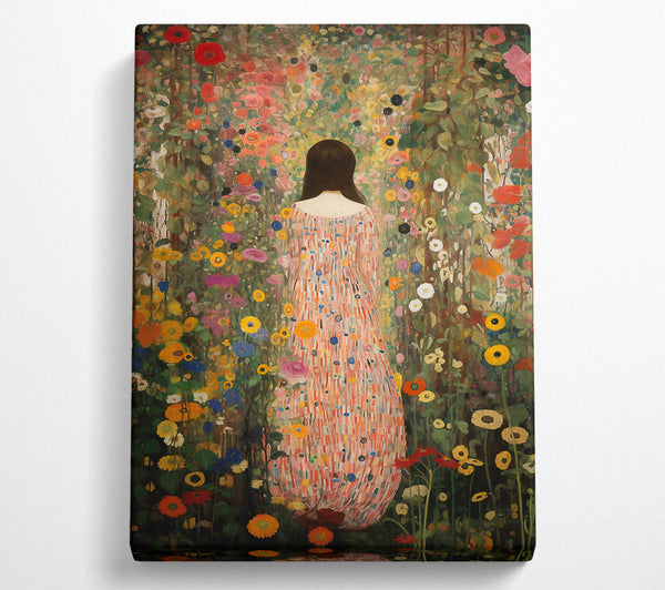  A Canvas Print of Lady In Blooming Garden Canvas Art