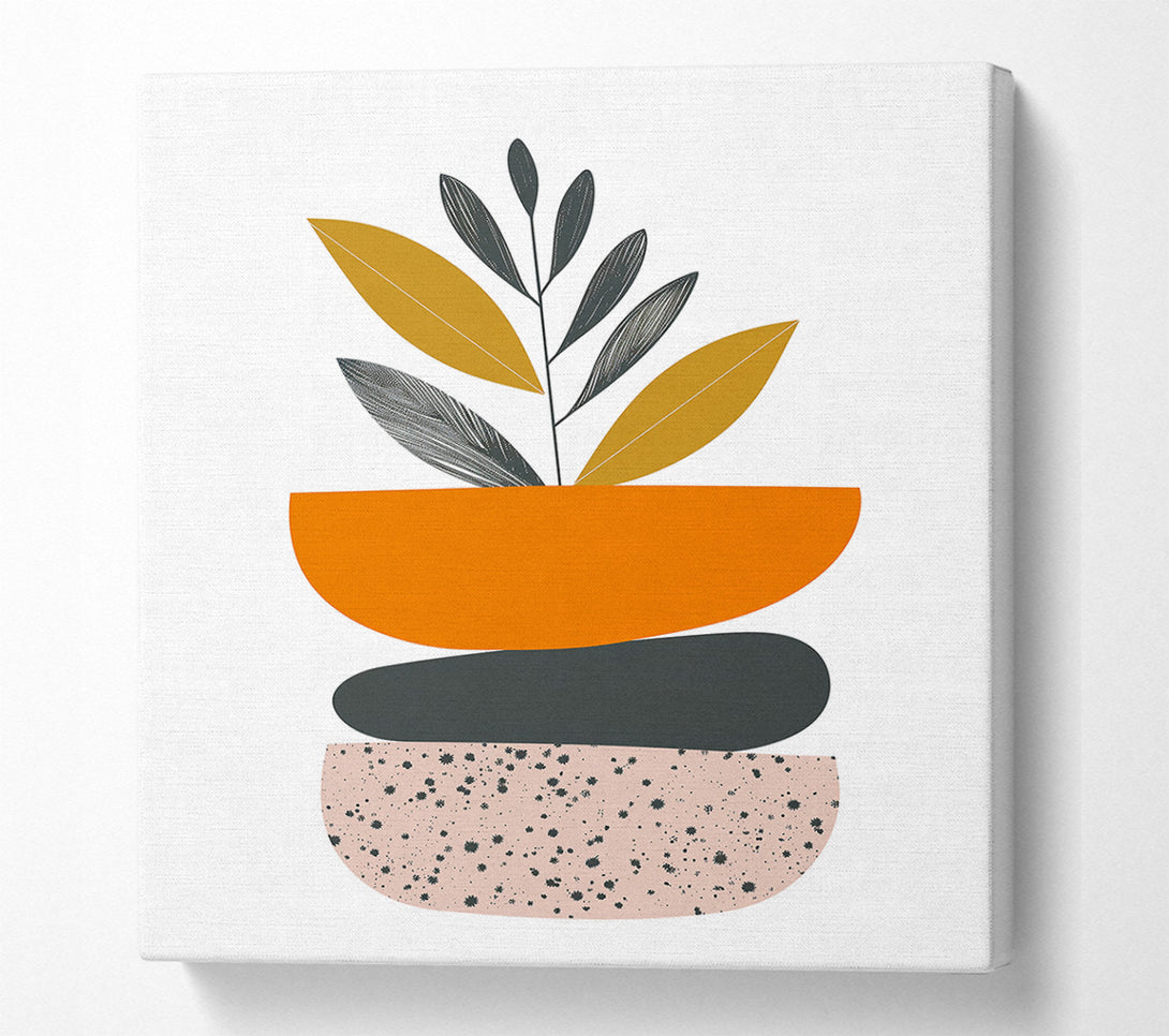  A Canvas Print of Orange Abstract Leaves Canvas Print