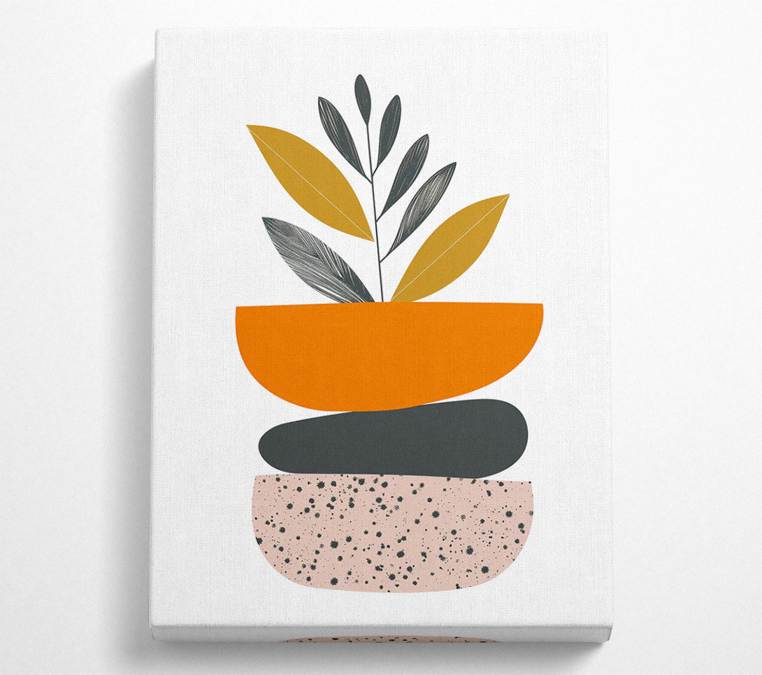  A Canvas Print of Orange Abstract Leaves Canvas Print