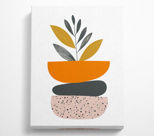 A Canvas Print of Orange Abstract Leaves Canvas Print