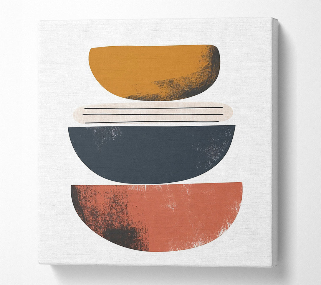  A Canvas Print of Terracotta Stacked Shapes Canvas Art