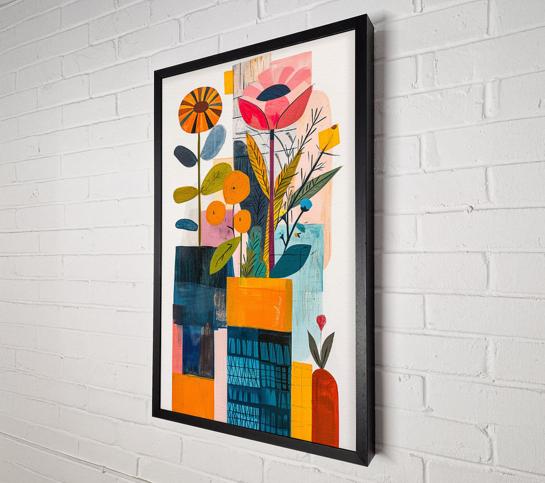  A Canvas Print of Orange Floral Composition Canvas Wall Art