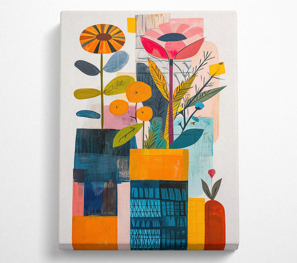  A Canvas Print of Orange Floral Composition Canvas Wall Art