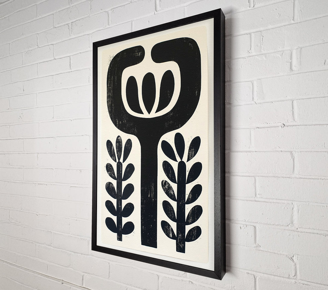  A Canvas Print of Black Floral Bloom Canvas Art