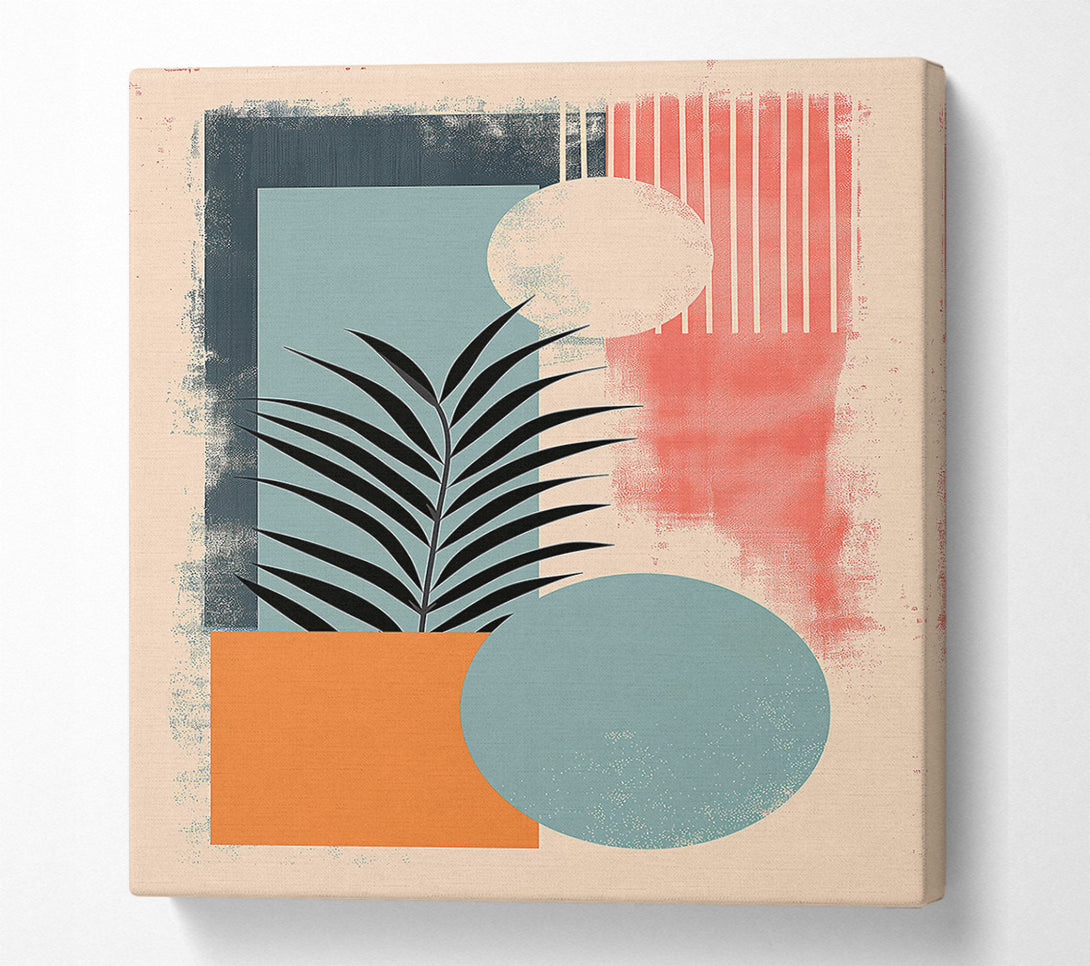  A Canvas Print of Orange Abstract Palm Canvas Wall Art