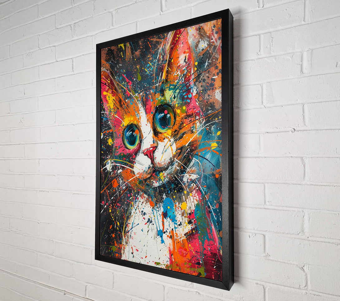  A Canvas Print of Orange Splashed Feline Canvas Art