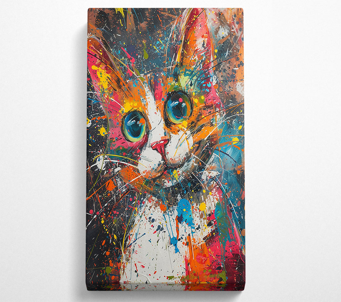  A Canvas Print of Orange Splashed Feline Canvas Art