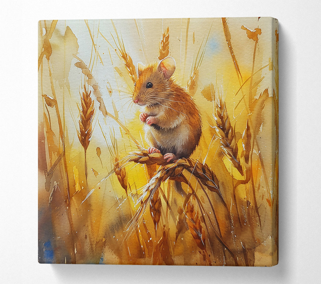  A Canvas Print of Golden Harvest Mouse Canvas Wall Art