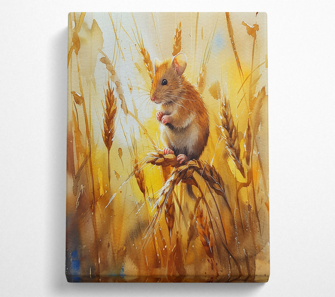  A Canvas Print of Golden Harvest Mouse Canvas Wall Art