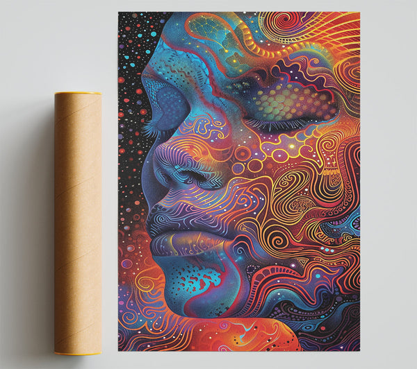 Crimson Cosmic Dream Print