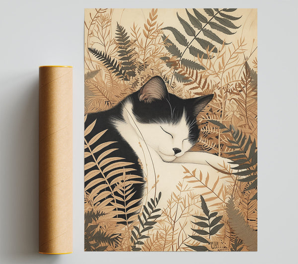 Golden Cat Slumber Print