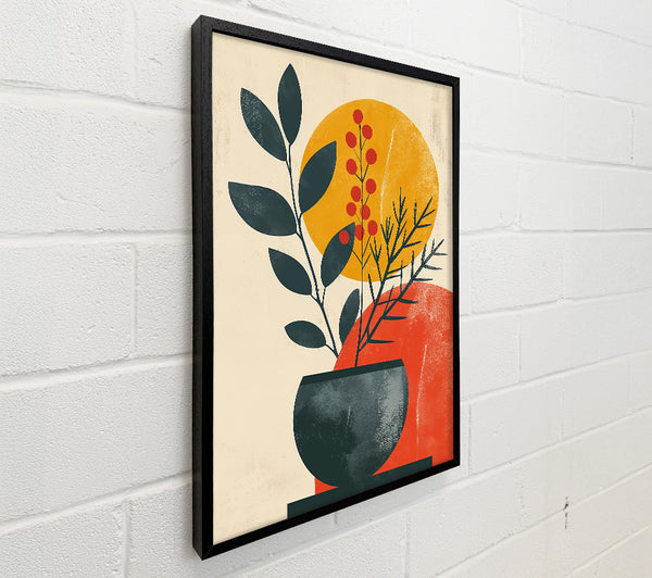 Orange Sun And Green Pot
