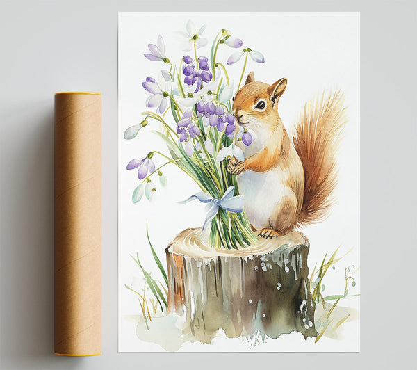 Purple Spring Bouquet Giclee Print