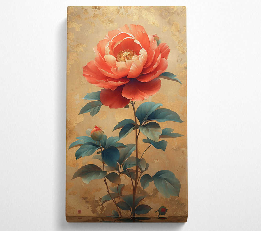  A Canvas Print of Coral Peony Bloom Canvas Wall Art